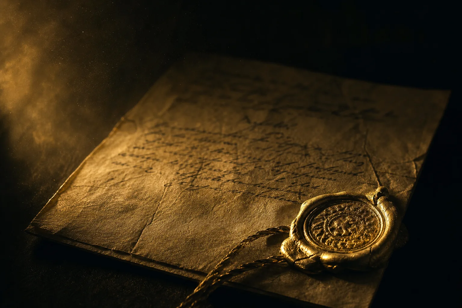 Documento con sello dorado